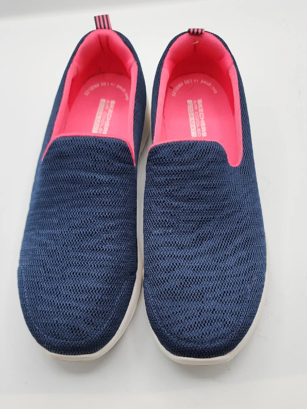 Skechers Womens Goga Mat Navy Slip-On Sneakers Size 7.5